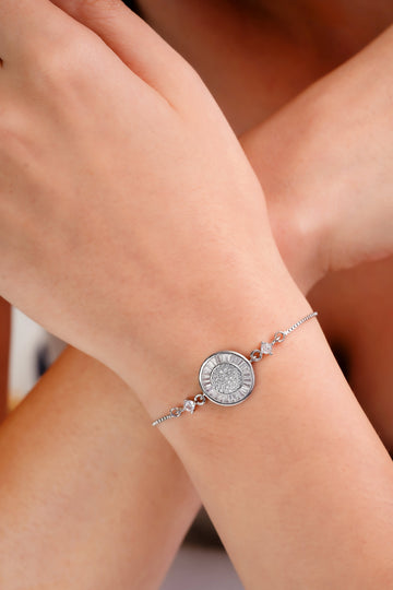 Radiant Sunburst Silver-Tone Bracelet