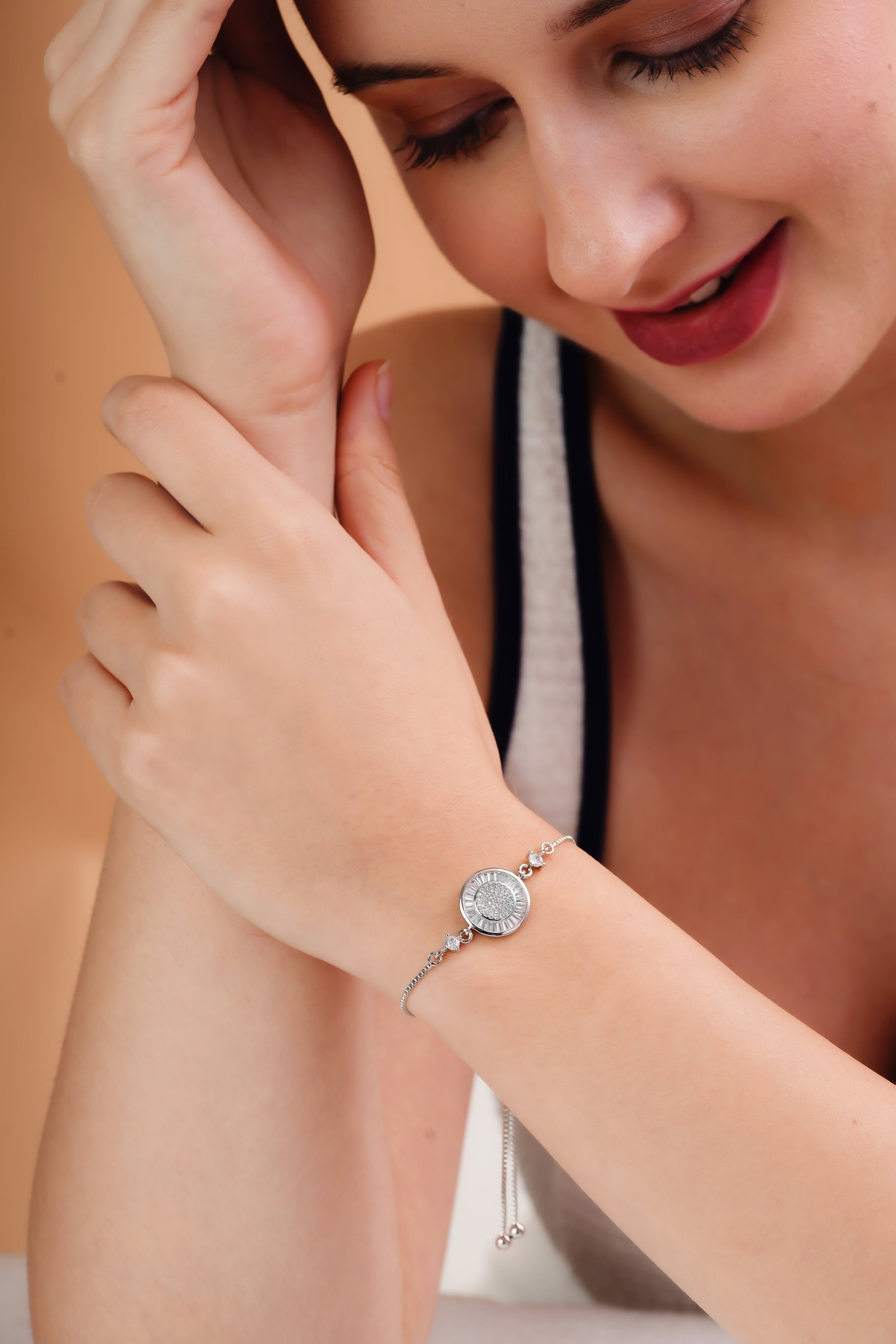 Radiant Sunburst Silver-Tone Bracelet