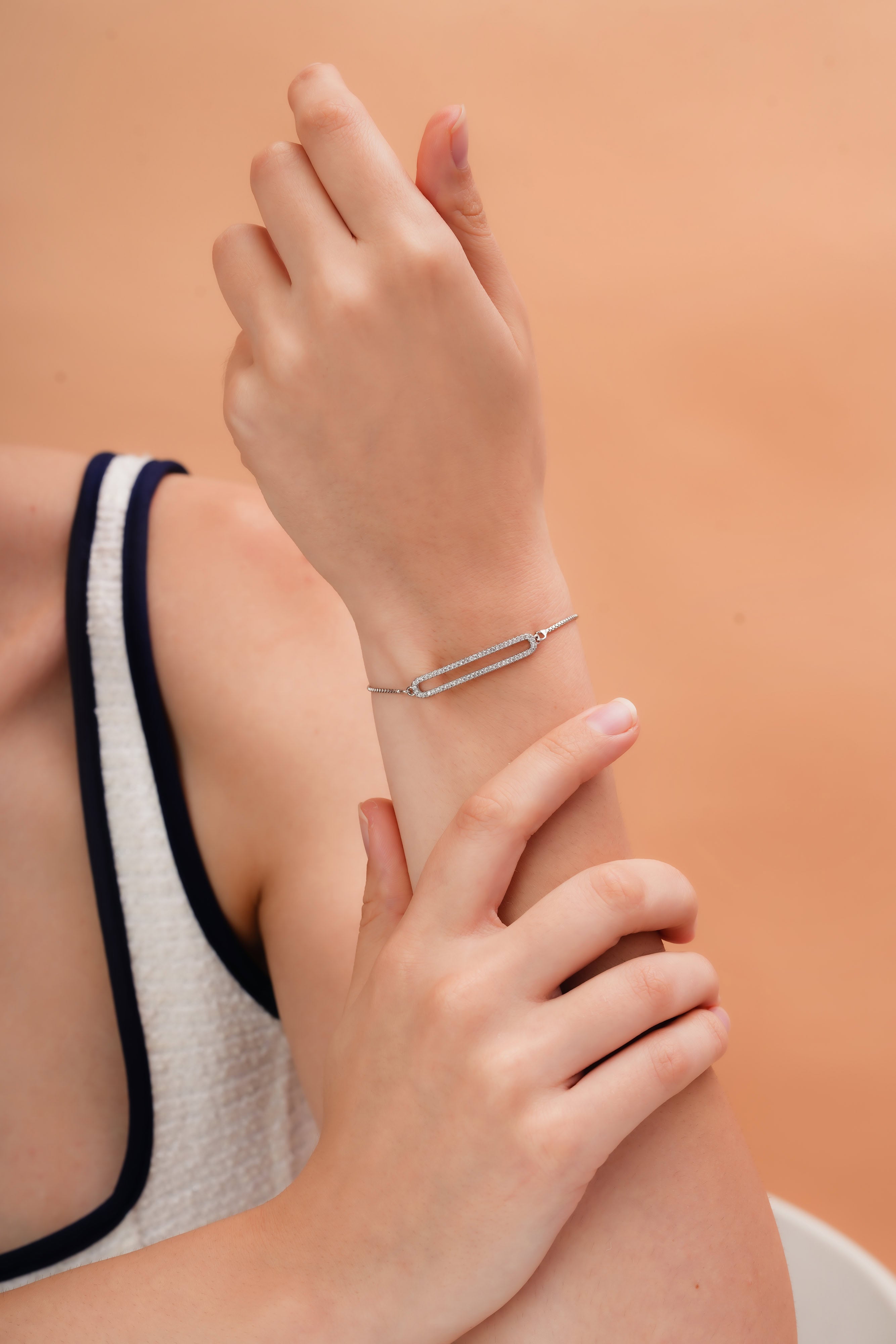 Infinity Link Silver-Tone Bracelet