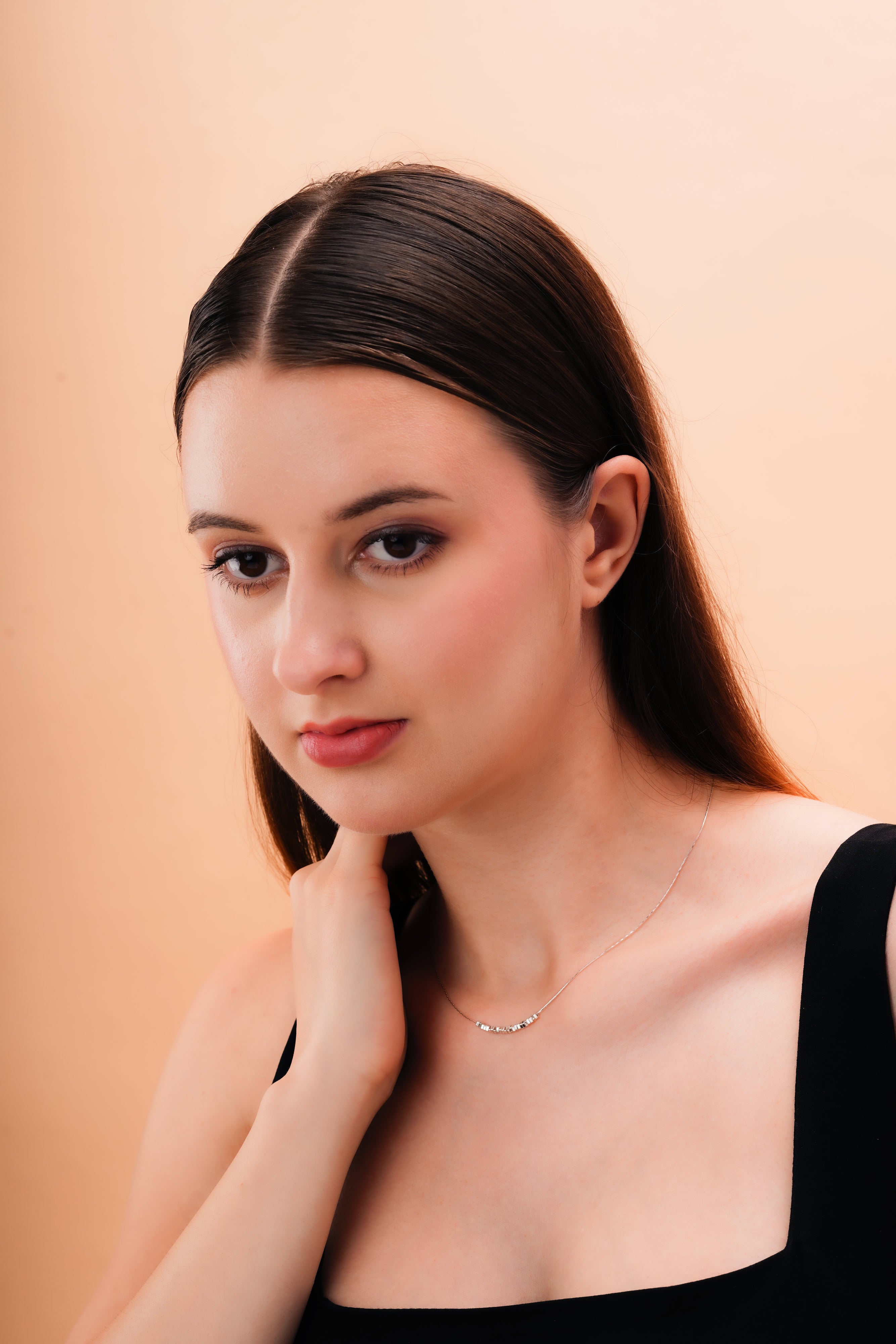 Minimalist Rectangular Bar Necklace for Women | Silver-Tone