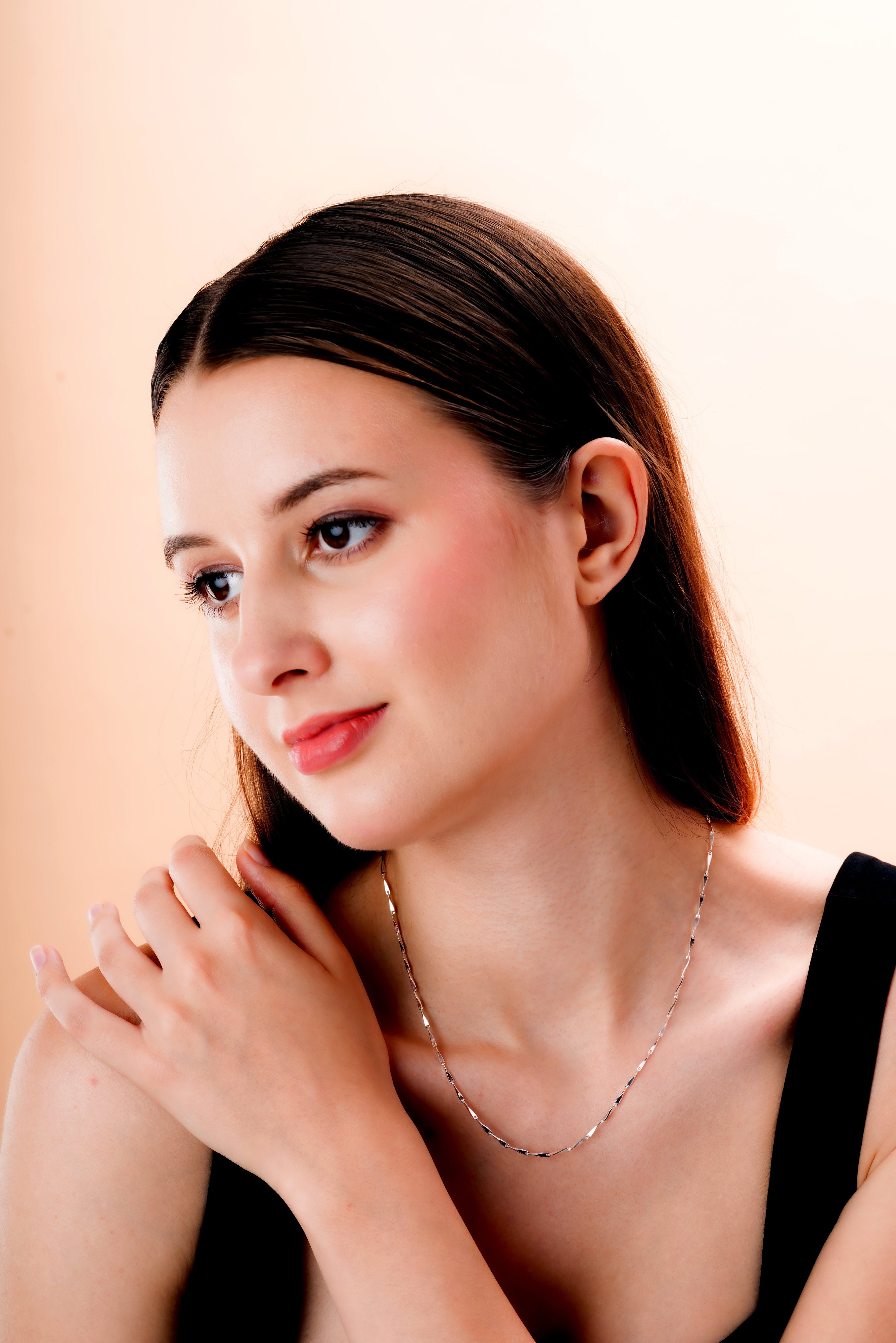 Reflective Bar Link Chain Necklace for Women