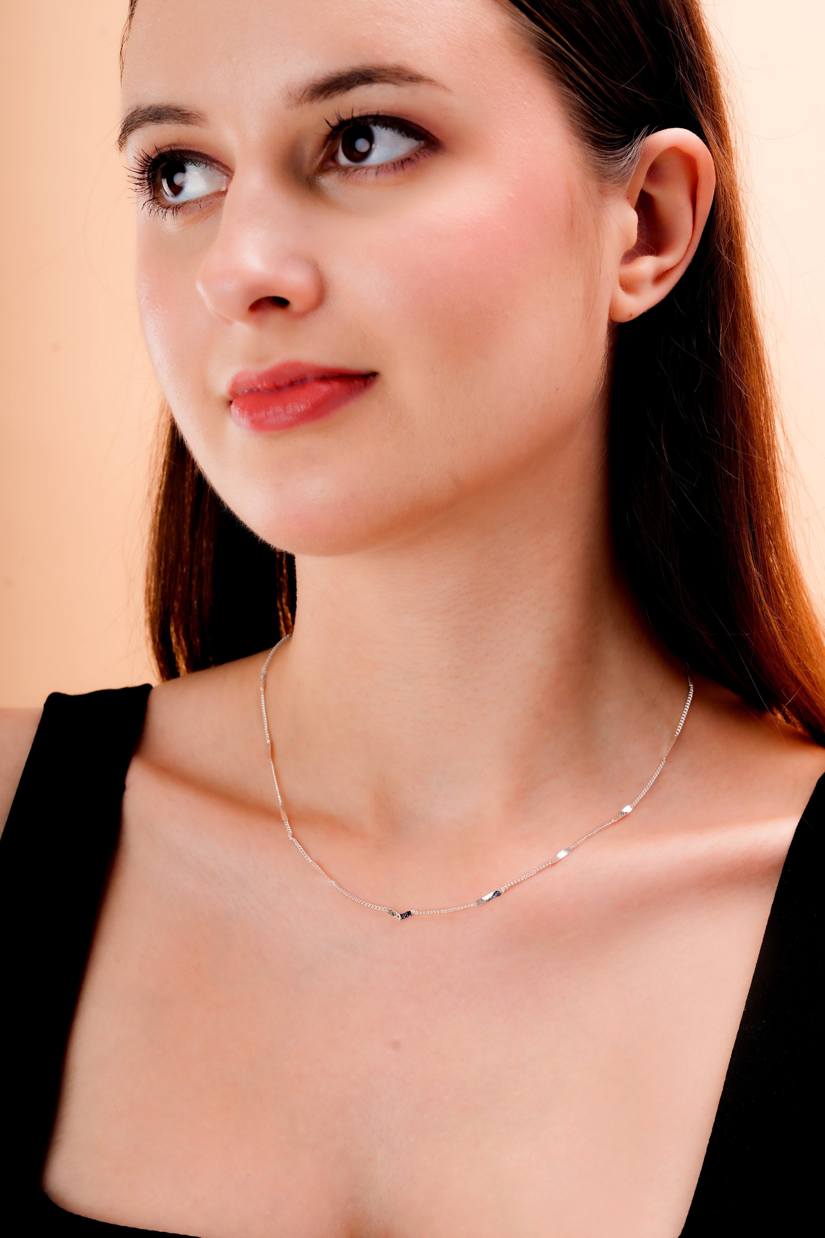 Delicate Marquise Station Chain Necklace for Women
