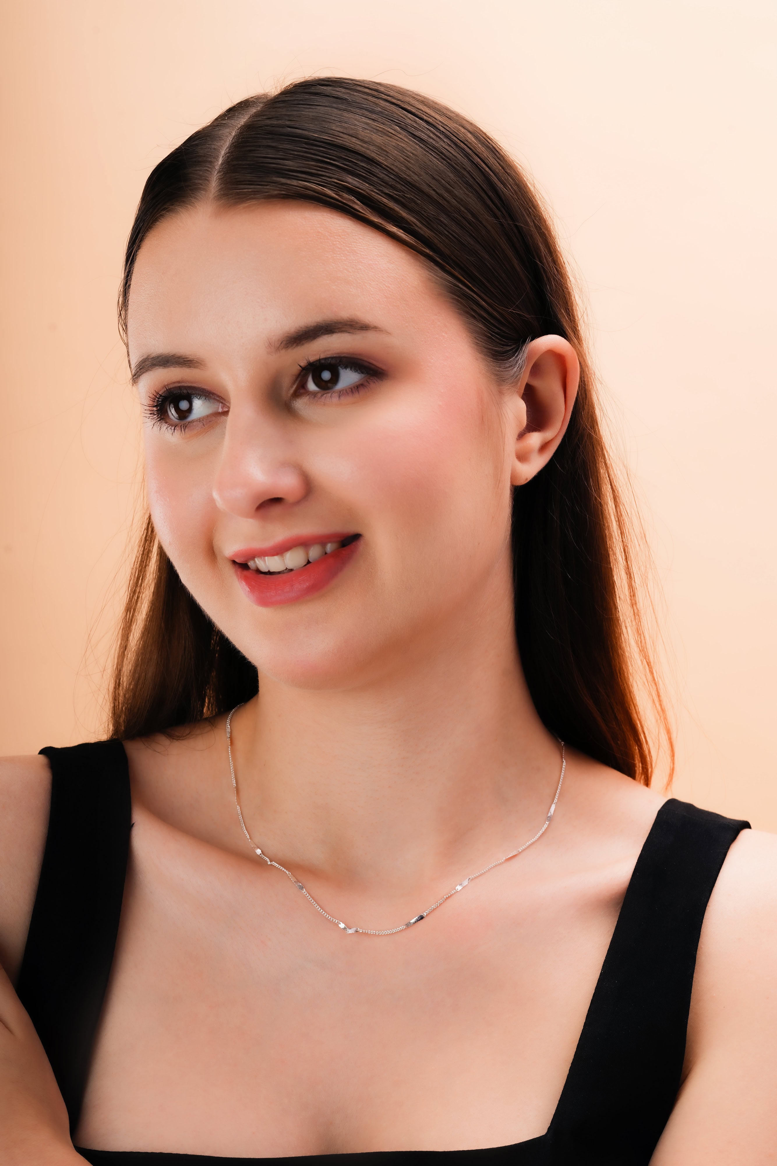 Delicate Marquise Station Chain Necklace for Women