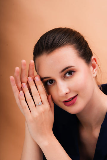 Round Centre Crossover Chevron Ring for Women