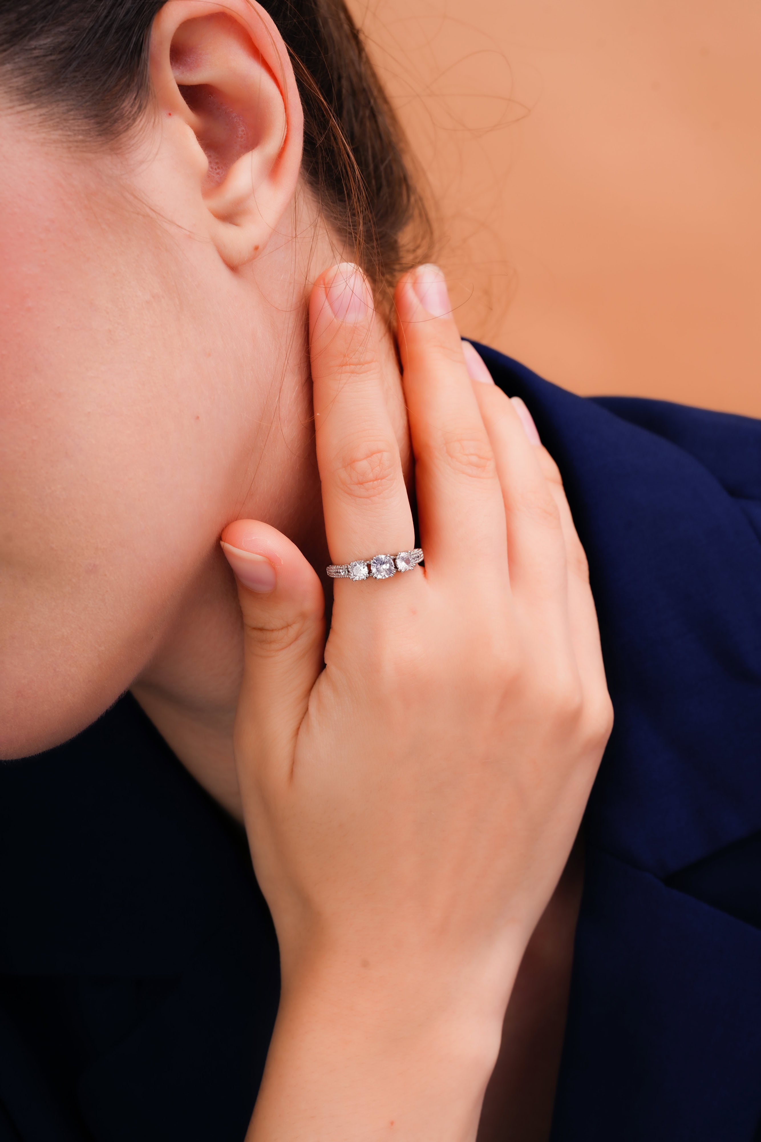 Graduated Five-Stone Pavé Ring for Women