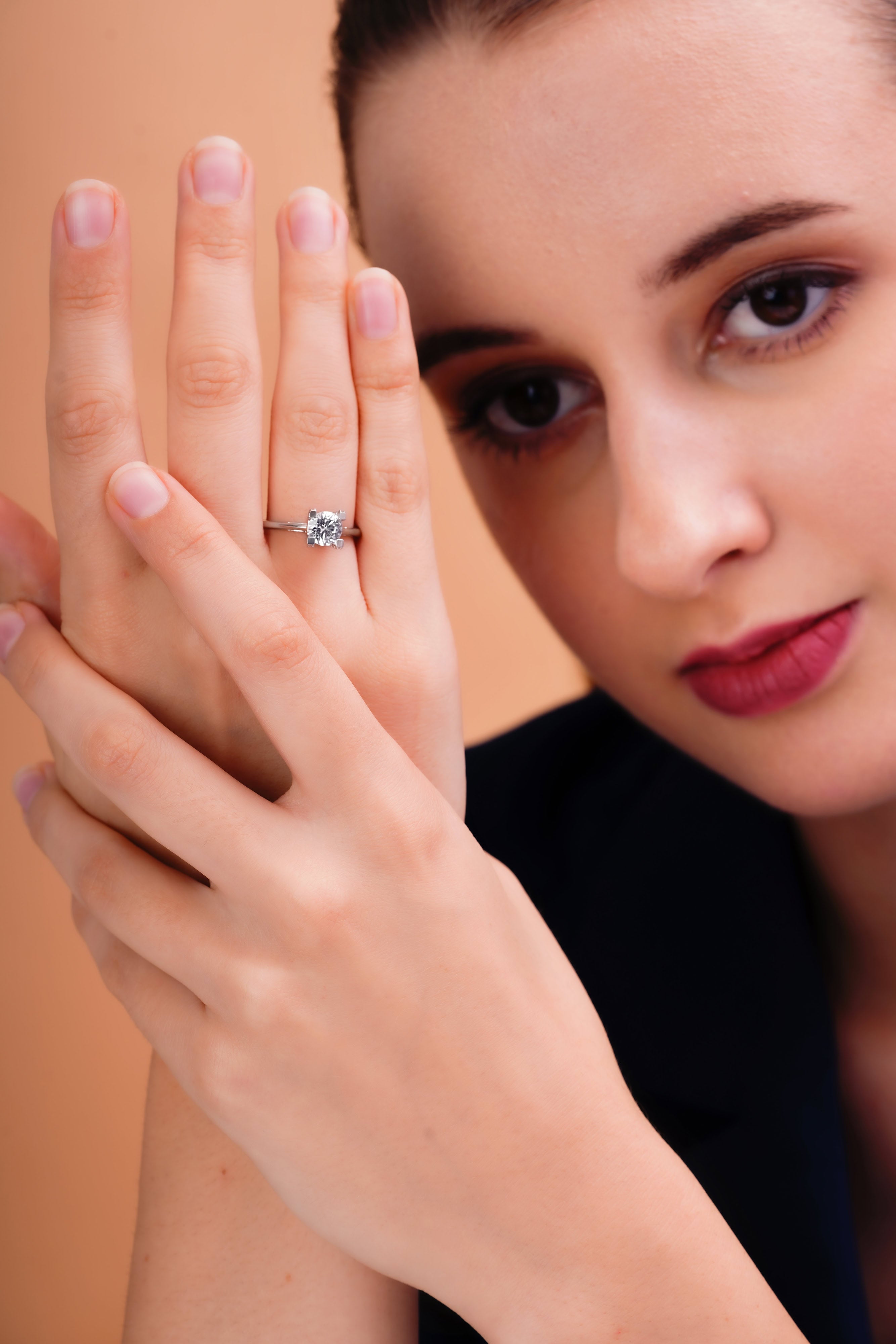 Cushion Cut Solitaire Ring with Sleek Band
