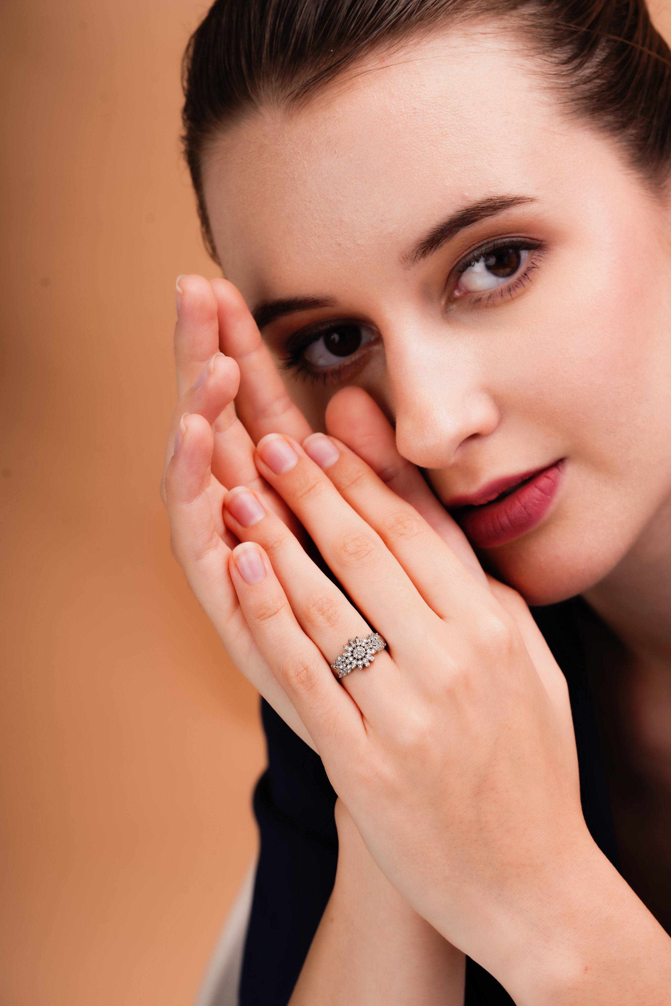 Aurora Floral Cluster Statement Ring for Women