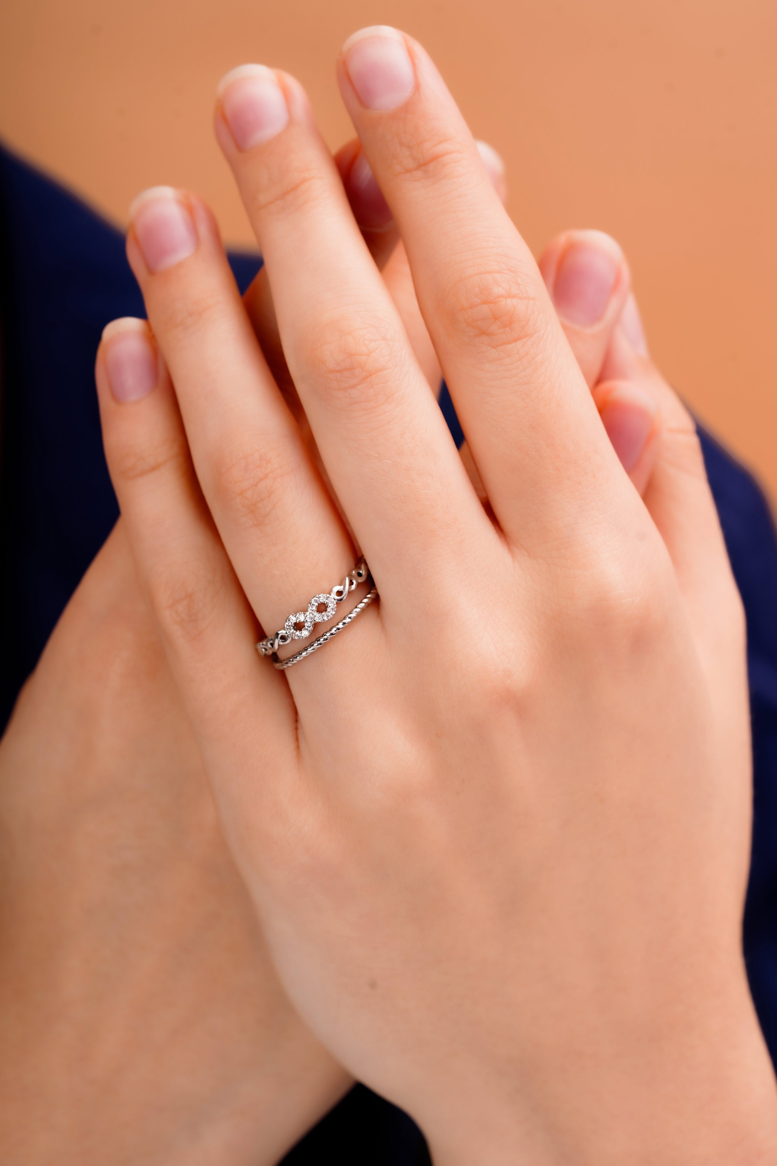 Infinity Twist Double Band Ring for Women