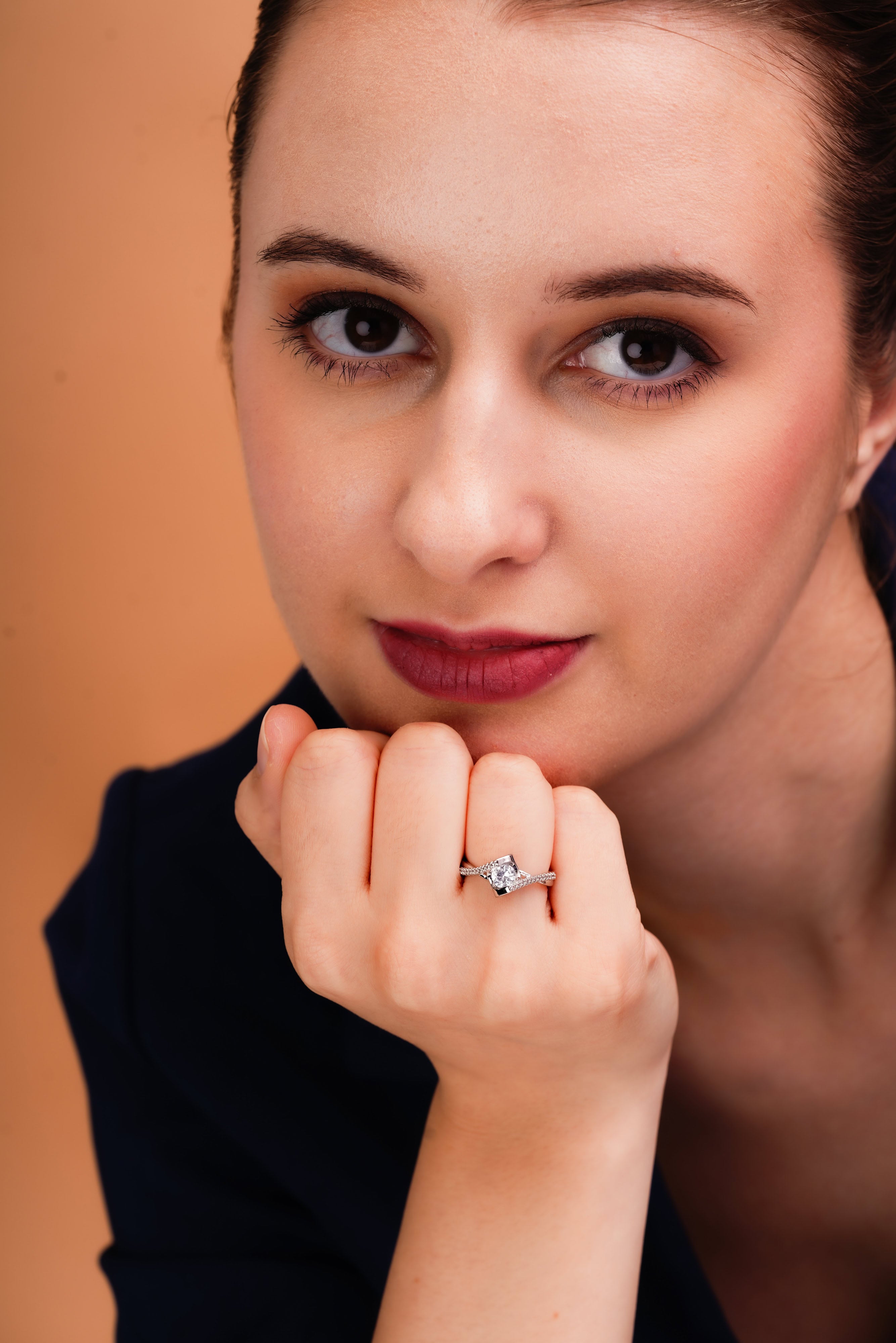Astra Geometric Twist Solitaire Ring for Women