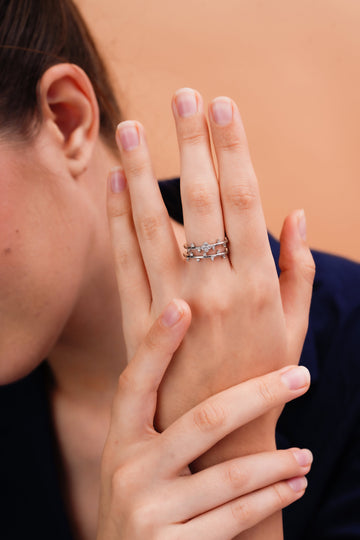 Celeste Triple Row Sparkle Ring for Women