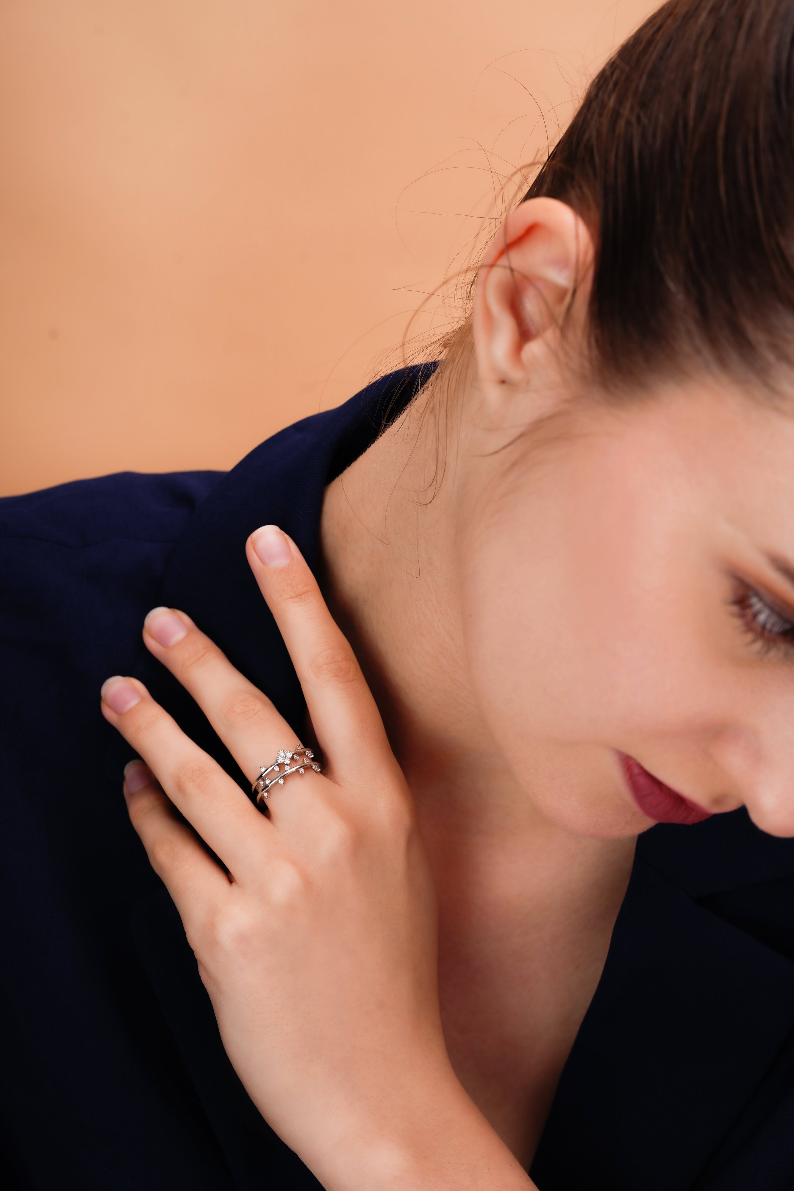 Celeste Triple Row Sparkle Ring for Women