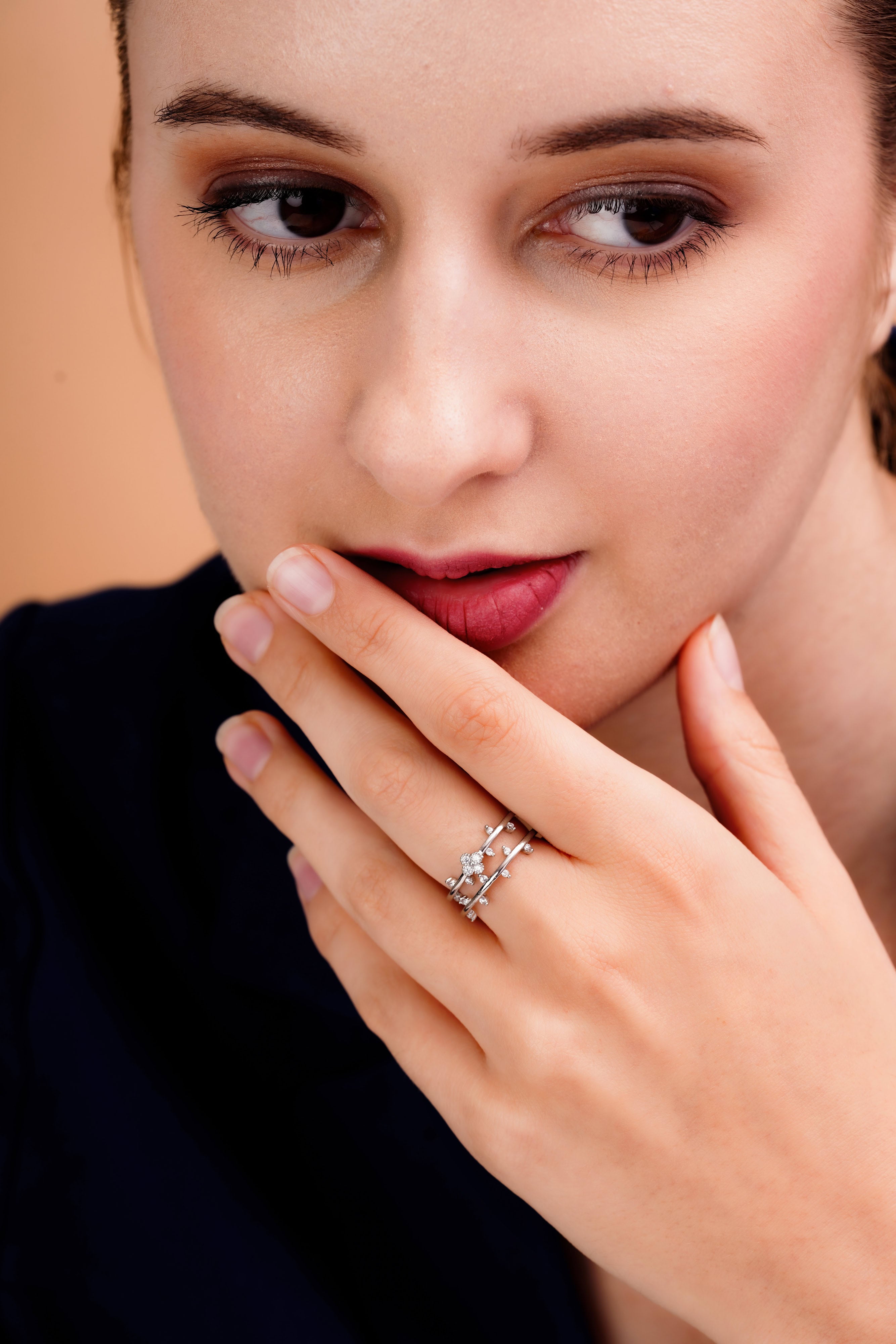 Celeste Triple Row Sparkle Ring for Women