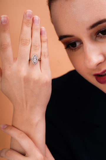 Seraphina Marquise Halo Statement Ring for Women