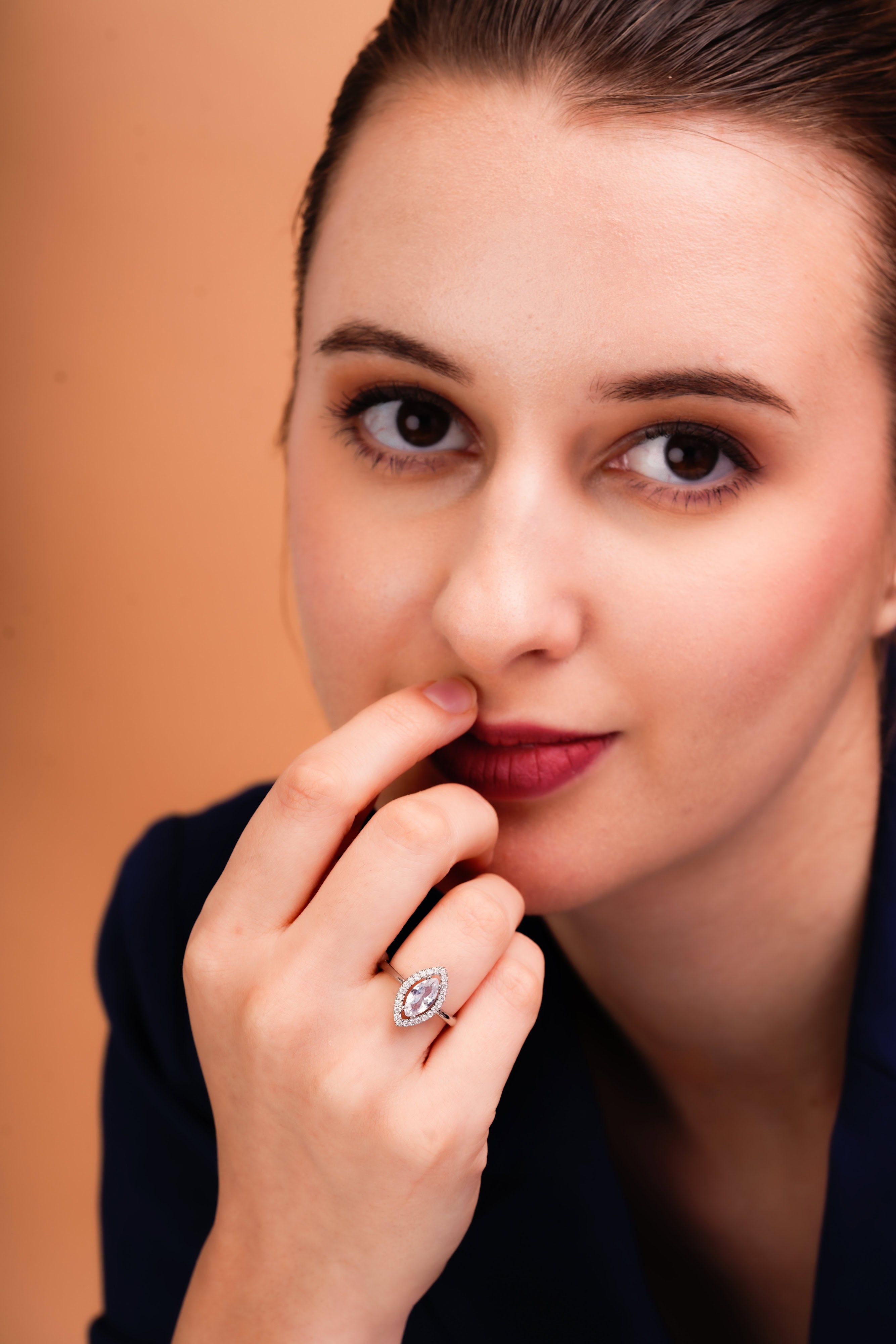 Seraphina Marquise Halo Statement Ring for Women