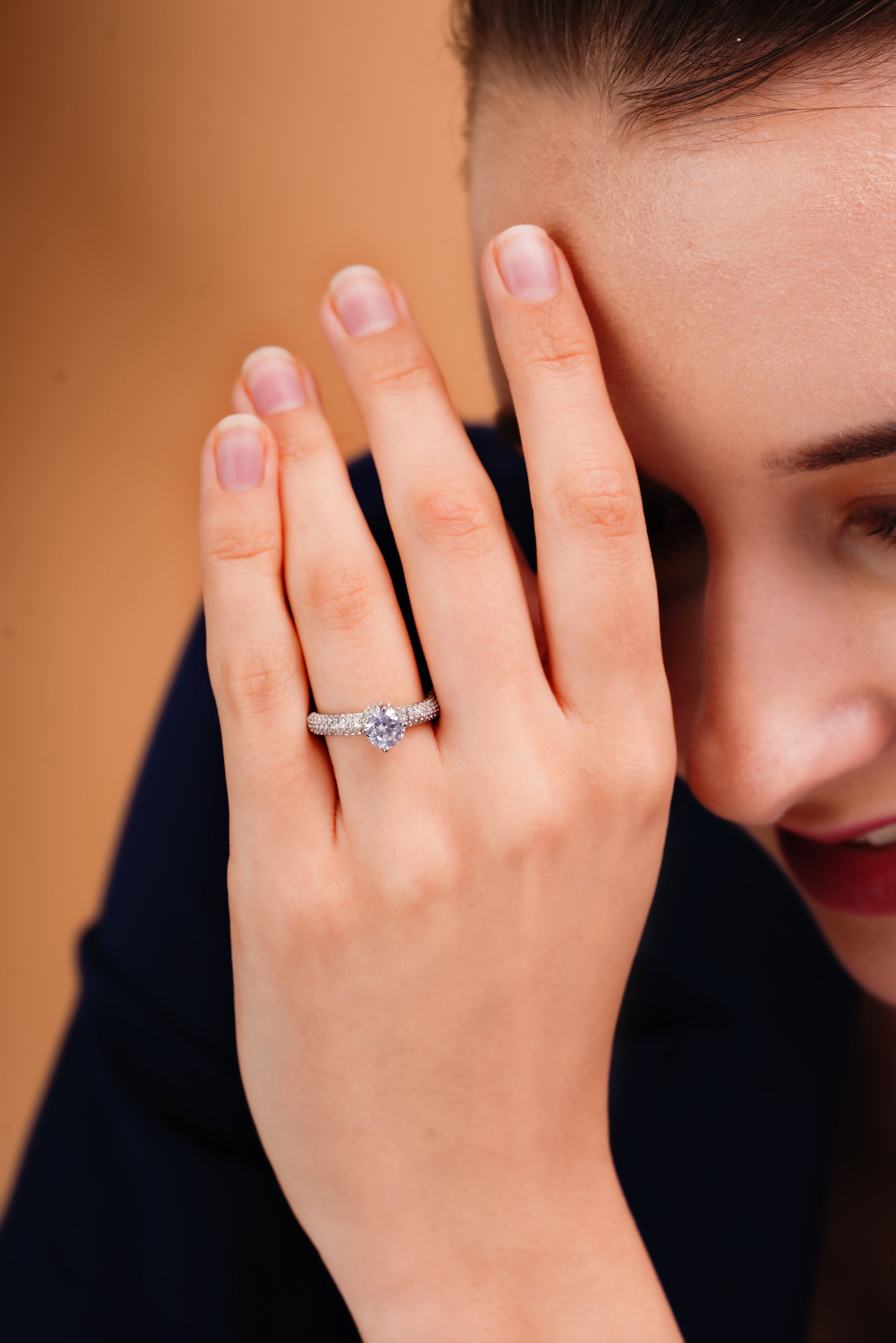 Round Halo Double Band Ring | Elegant Women’s Jewelry