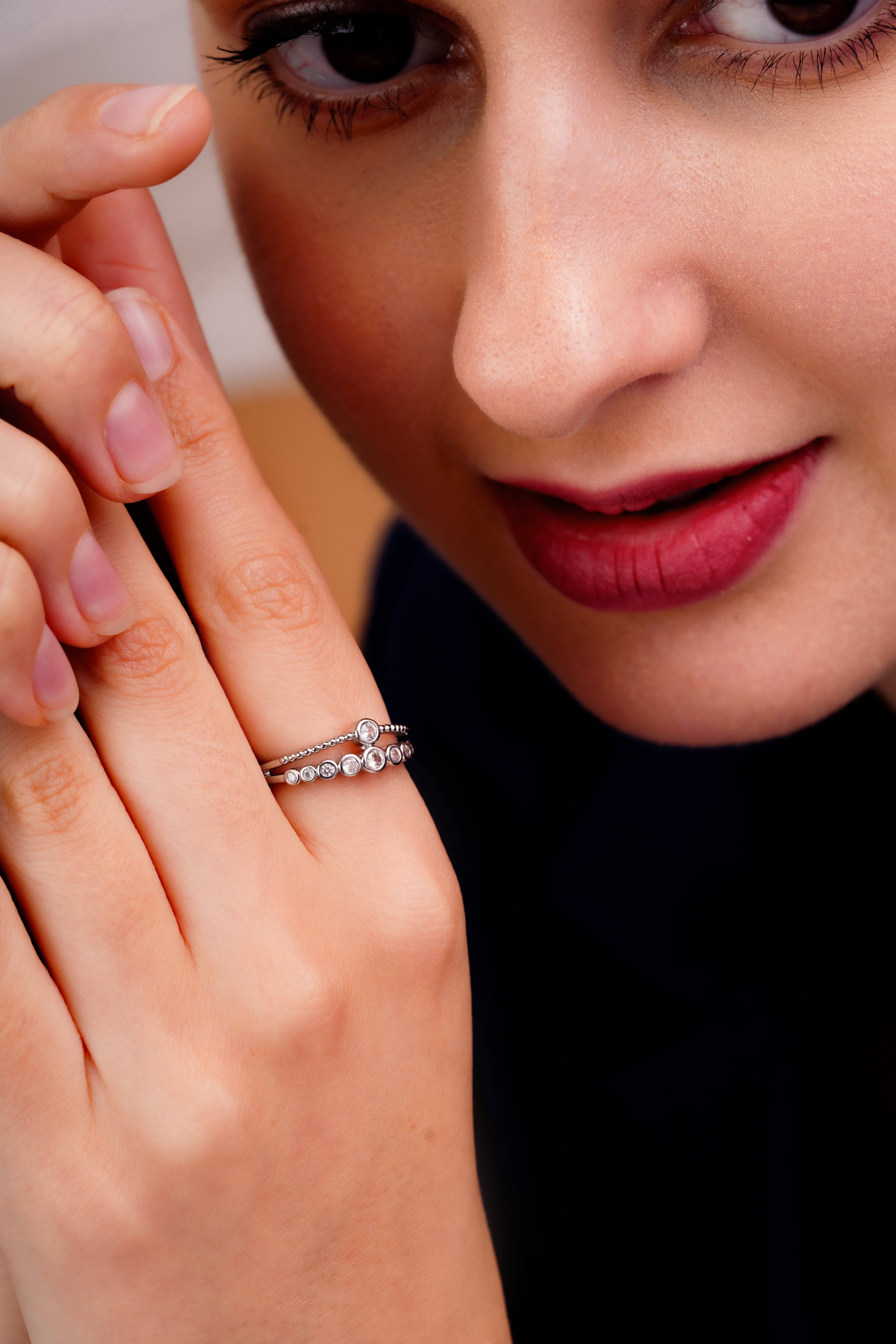 Graduated Round Stone Stackable Rings | Women’s Jewelry