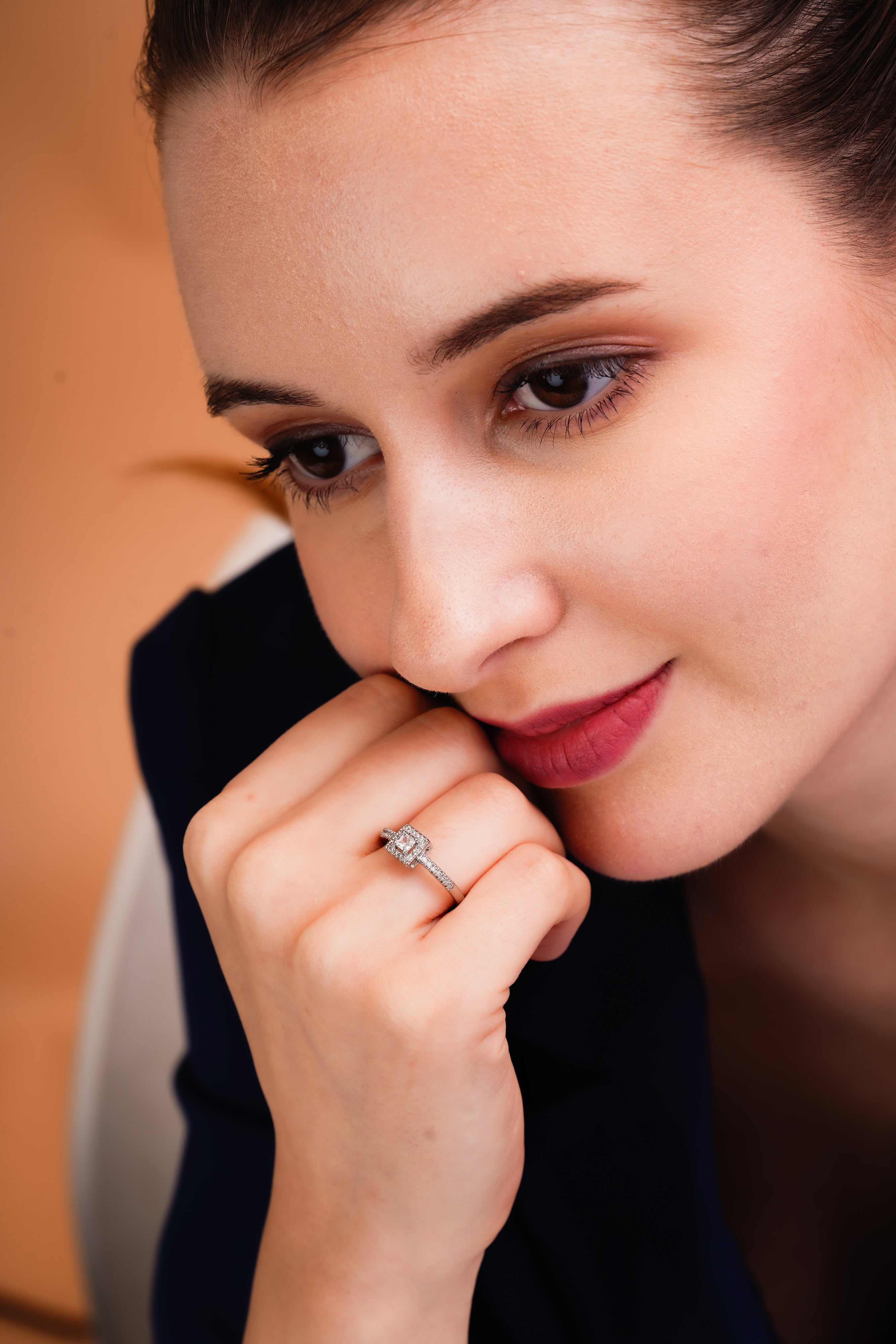 Square Halo Pavé Ring for Women | Sparkling Stone Jewelry