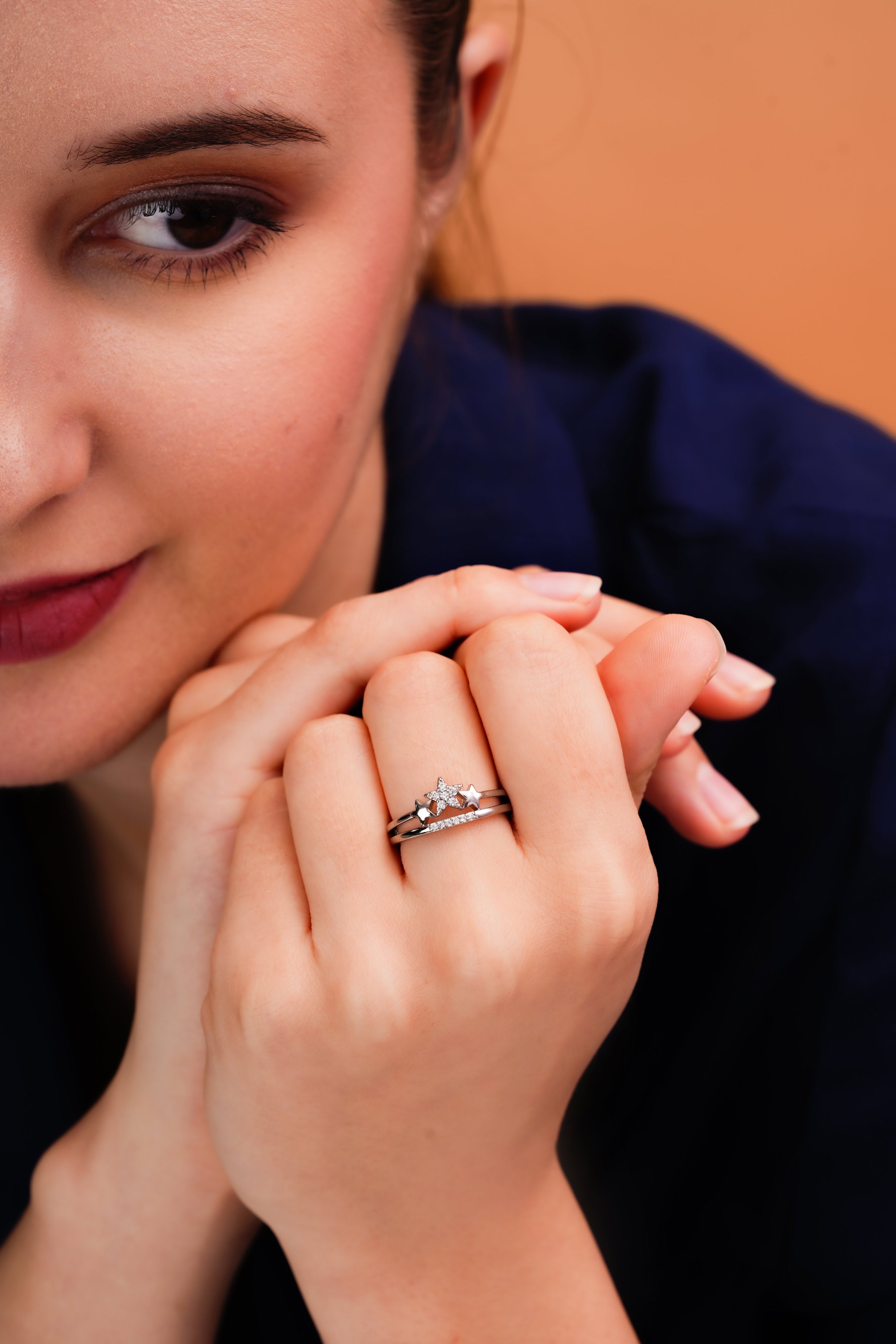 Triple Star Stackable Ring Set | Celestial Jewelry for Women