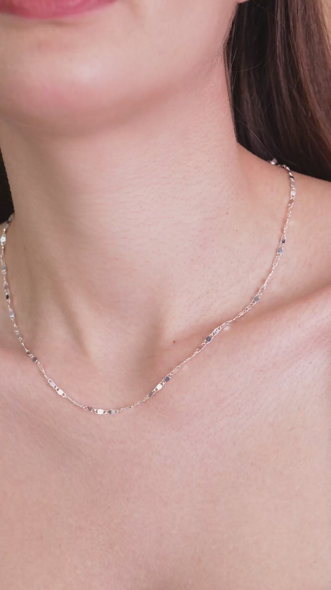 Delicate Faceted Station Chain Necklace for Women