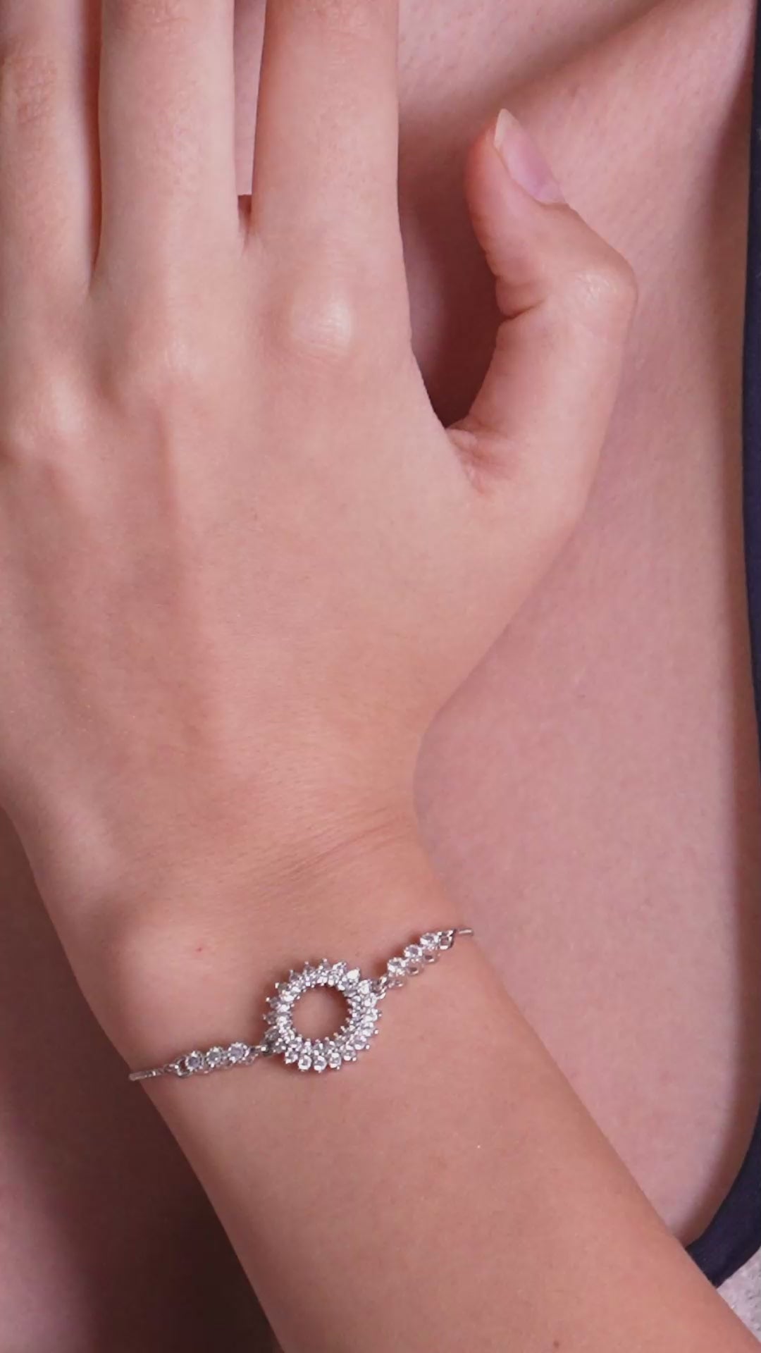 Sparkling Halo Circle Bracelet for Women