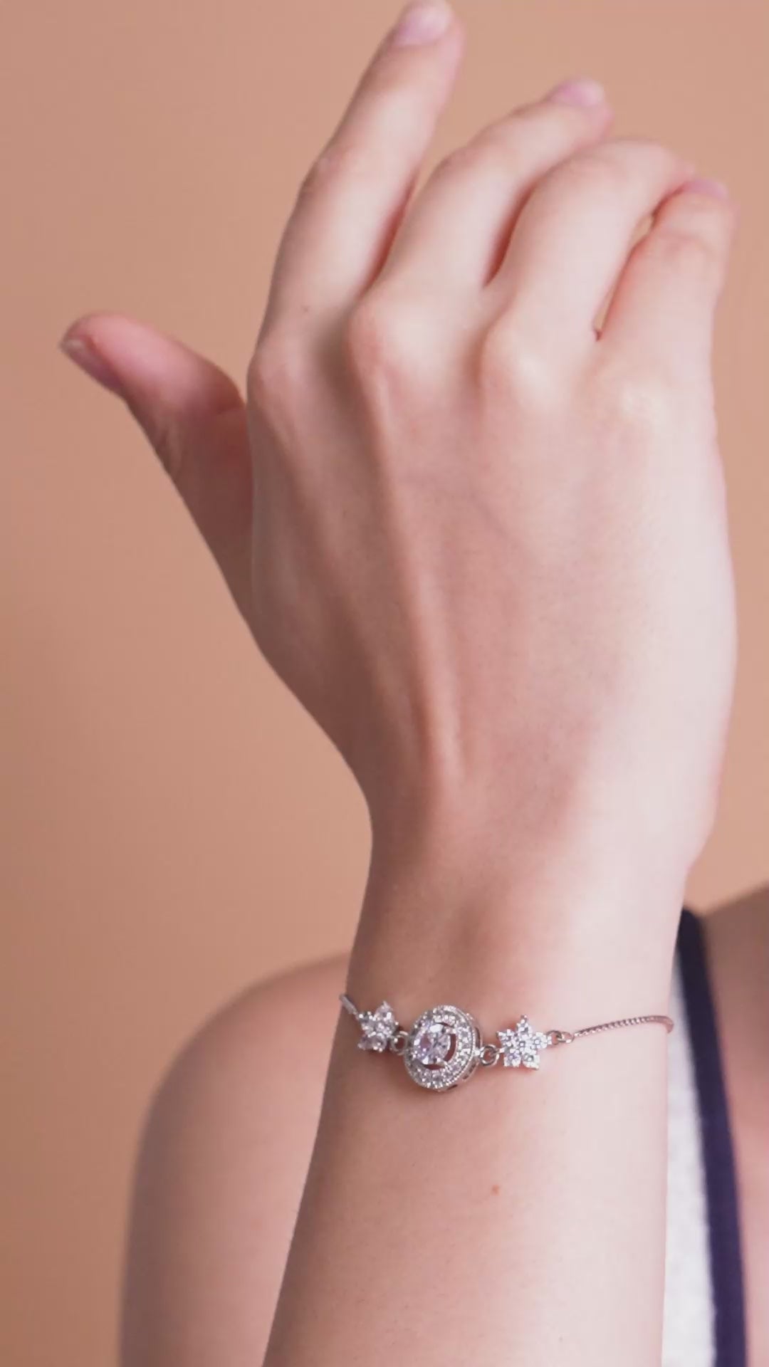 Celestial Bloom Silver-Tone Bracelet