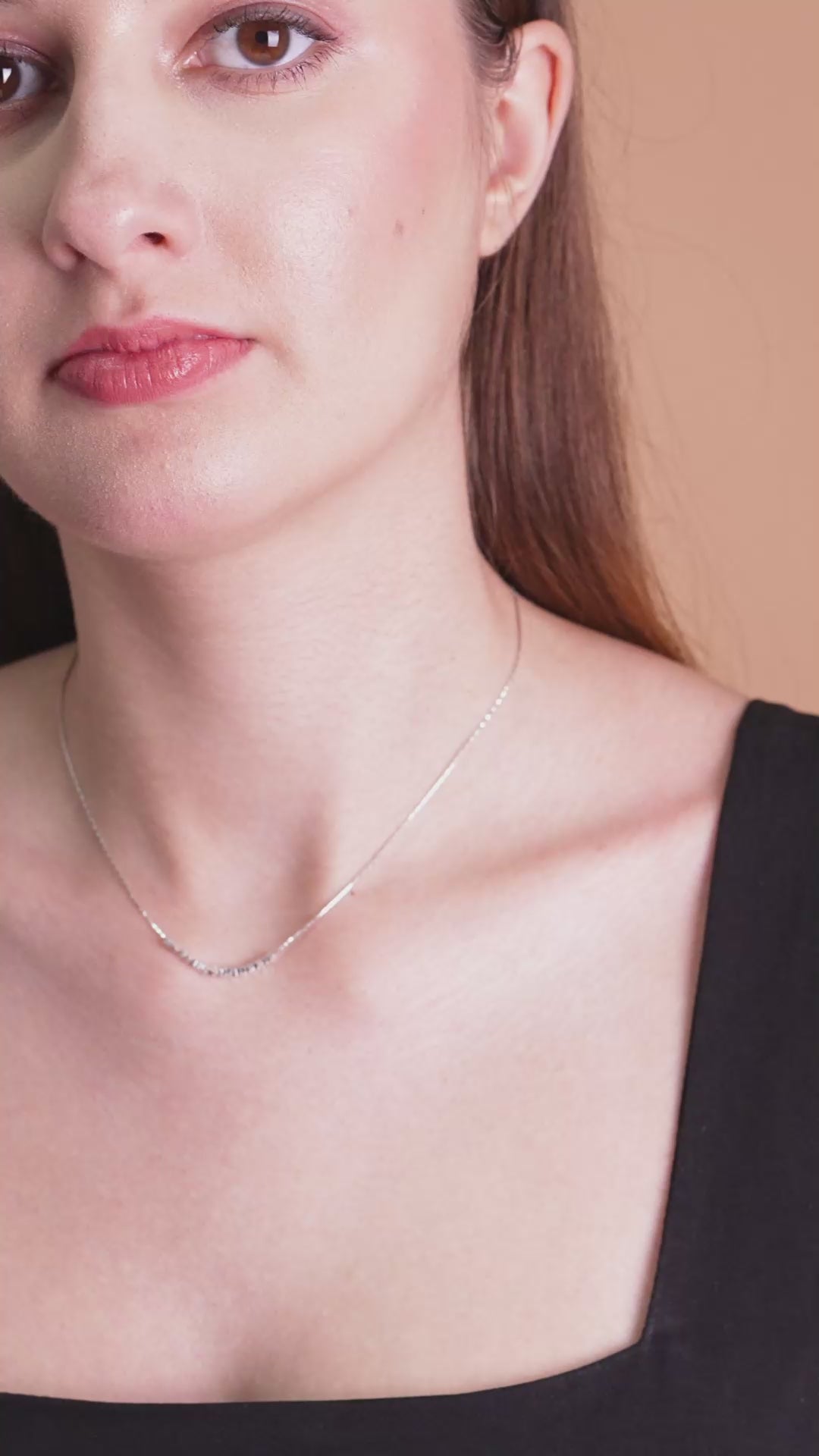Minimalist Rectangular Bar Necklace for Women | Silver-Tone