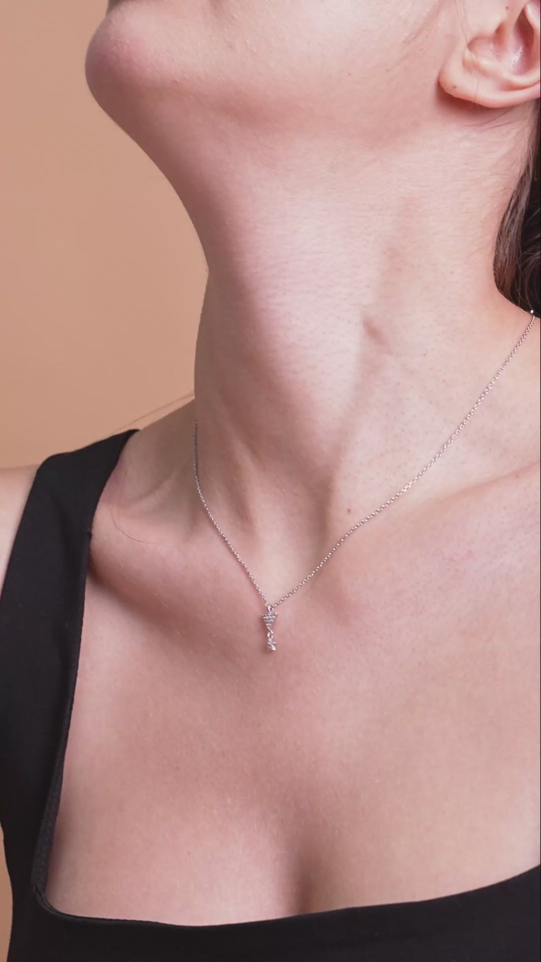 Triangle Drop Pendant Necklace for Women | Silver