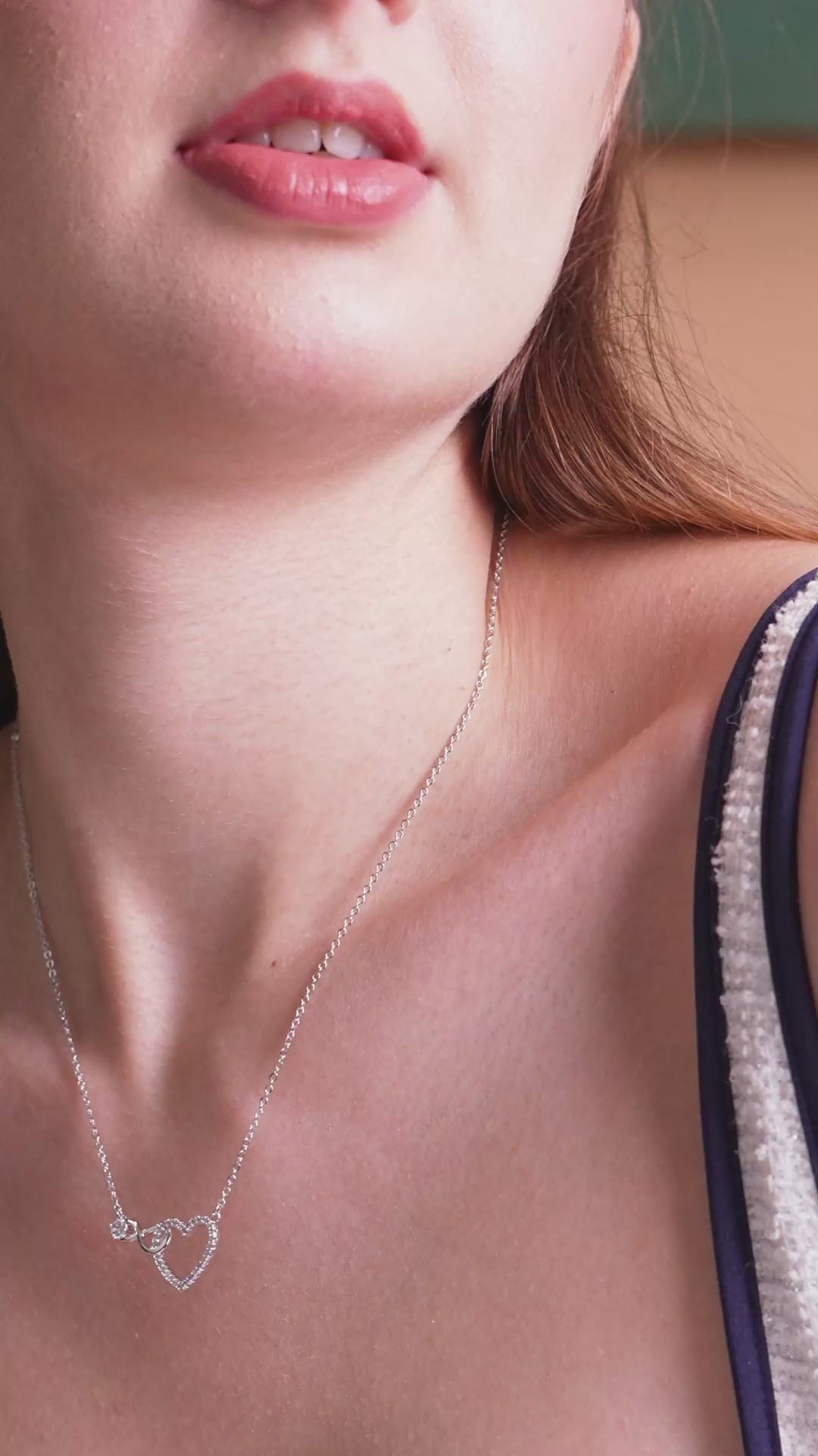 Silver-Tone Infinity Heart Pendant Necklace for Women